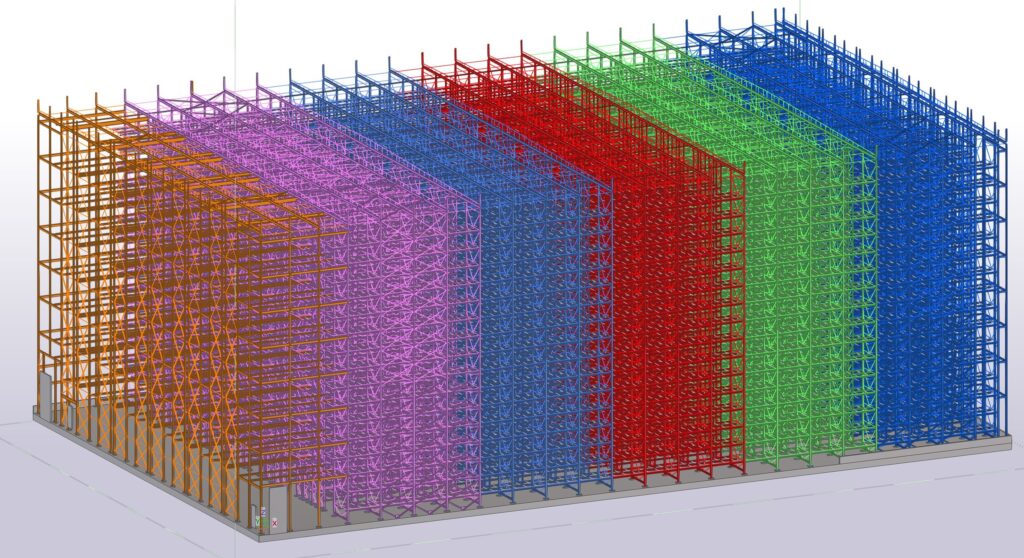 Gesamtmodell in Tekla, Grafische Darstellung der Lieferabschnitte