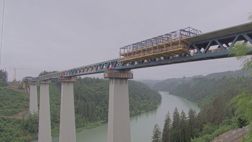 Jauntalbrücke - Betonage Fahrbahnplatte