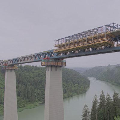 Jauntalbrücke - Betonage Fahrbahnplatte