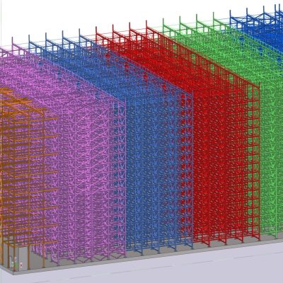 Gesamtmodell in Tekla, Grafische Darstellung der Lieferabschnitte